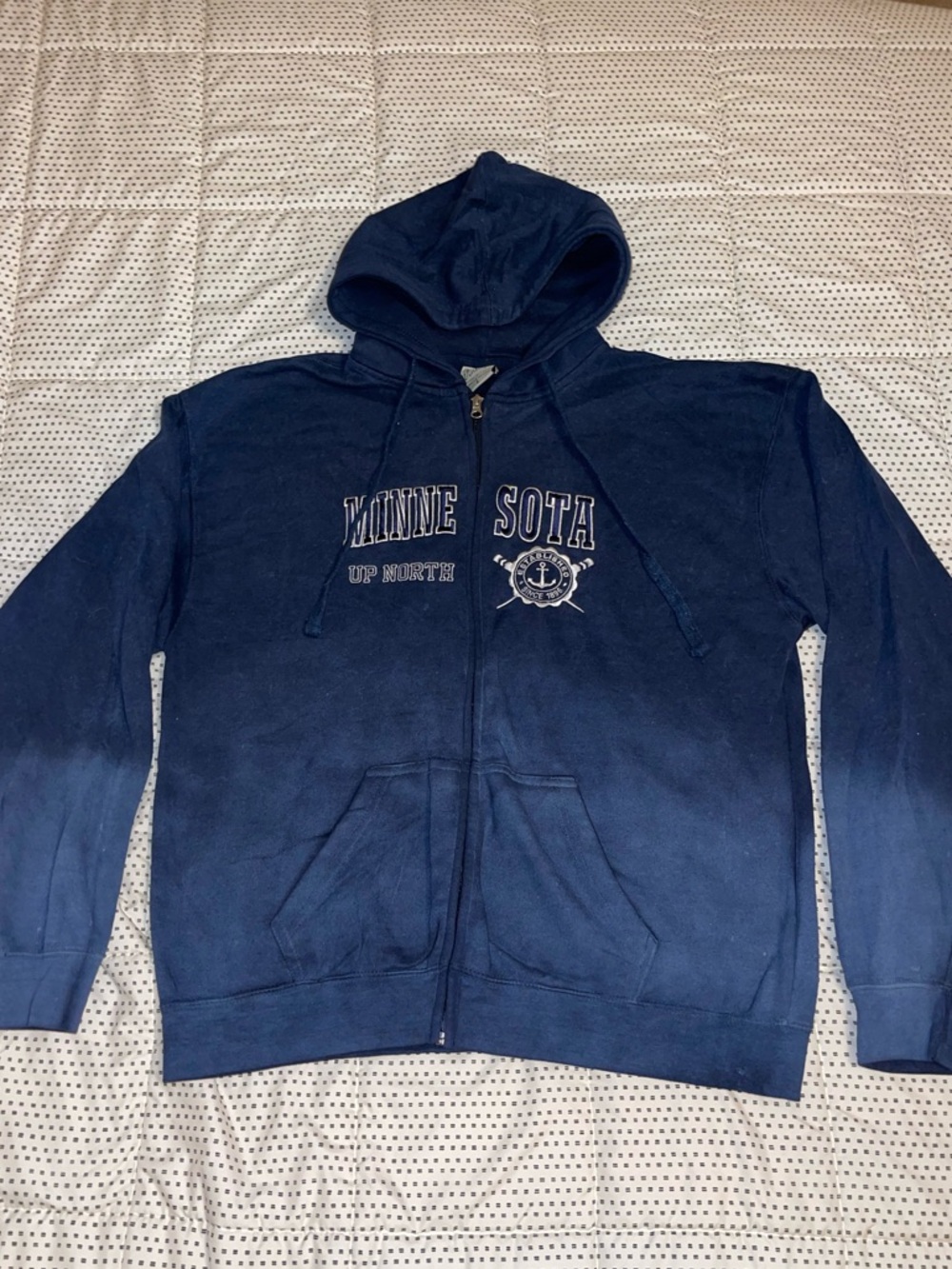 Navy Blue/Washed Gradient Minnesota Zip Up Hoodie